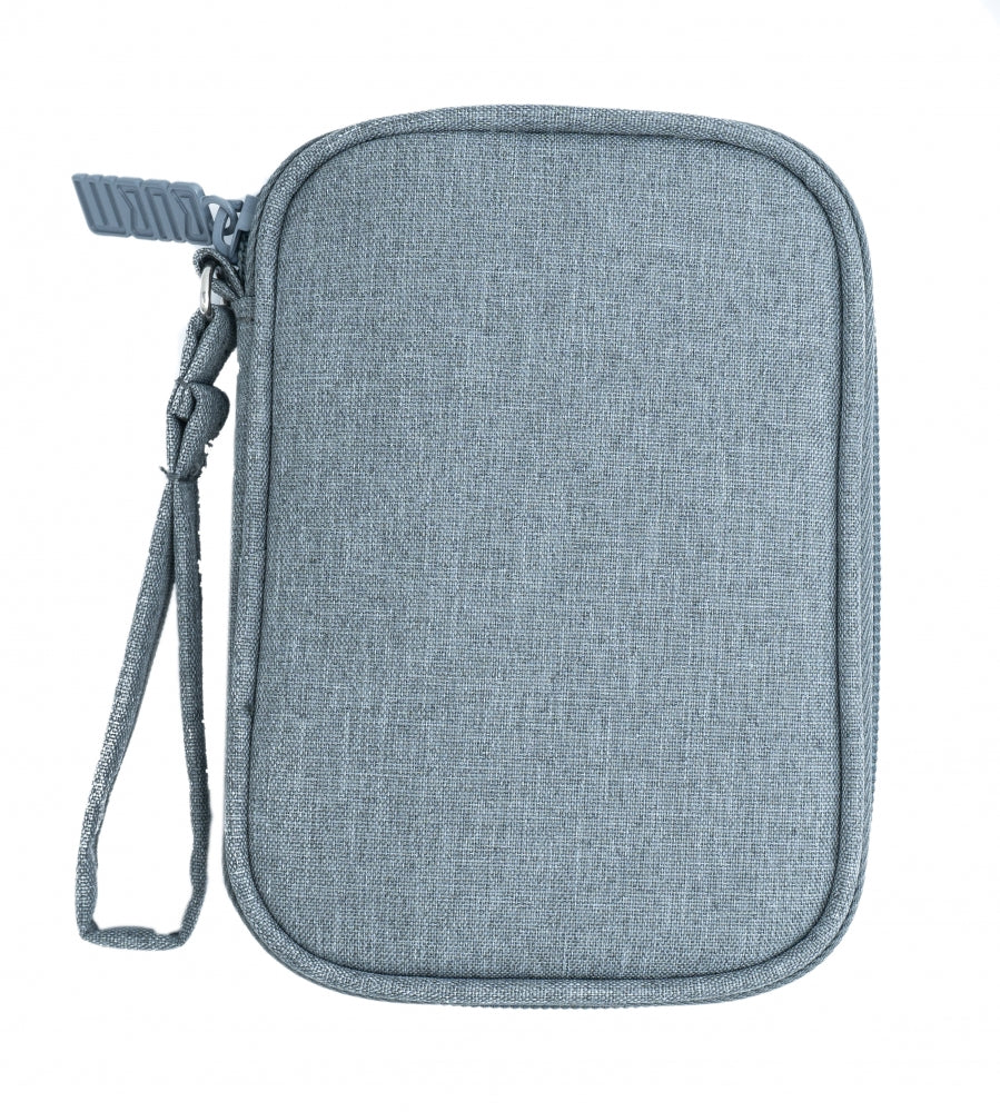 SYSTEM-S Schutztasche gepolstert Spritzwasser geschützt Tasche Case in Grau für Powerbank Kopfhörer - DREIKS