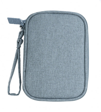 SYSTEM-S Schutztasche gepolstert Spritzwasser geschützt Tasche Case in Grau für Powerbank Kopfhörer - DREIKS