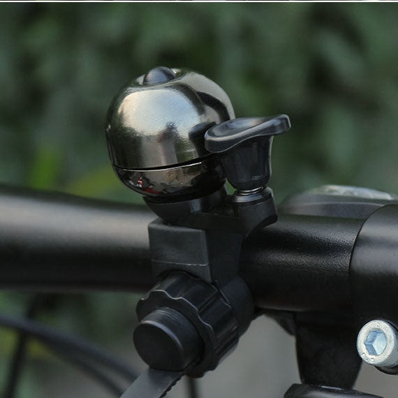 SYSTEM-S Fahrrad Klingel glänzend im Vintage Look aus Metall in Schwarz - DREIKS
