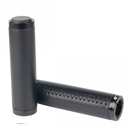 SYSTEM-S bicycle handle 2x in vintage look straight made of imitation leather in black