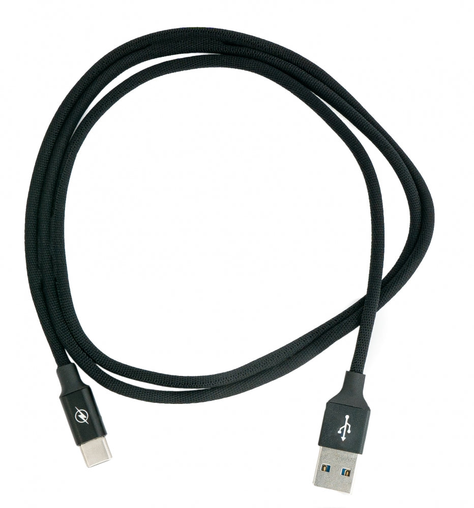 USB 3.1 Kabel 1 m Typ C Stecker zu 3.0 Typ A Stecker geflochten Schwarz | System-S