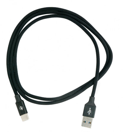 USB 3.1 Kabel 1 m Typ C Stecker zu 3.0 Typ A Stecker geflochten Schwarz | System-S