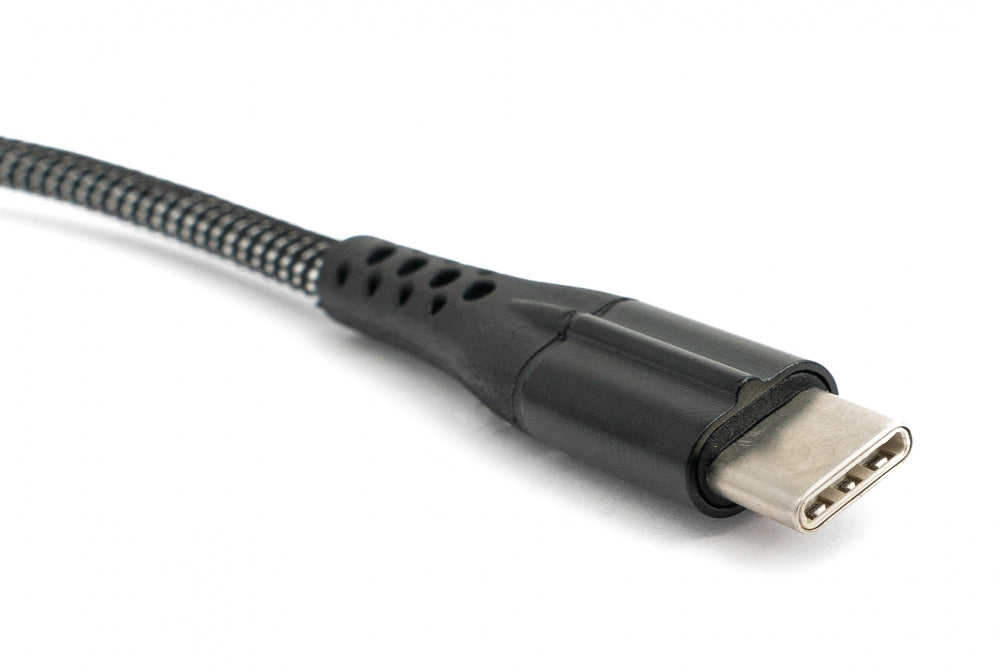 SYSTEM-S USB 3.1 Kabel 1 m Typ C Stecker zu 3.0 Typ A Stecker geflochten Schwarz - DREIKS