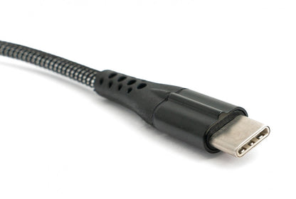 SYSTEM-S USB 3.1 Kabel 1 m Typ C Stecker zu 3.0 Typ A Stecker geflochten Schwarz - DREIKS