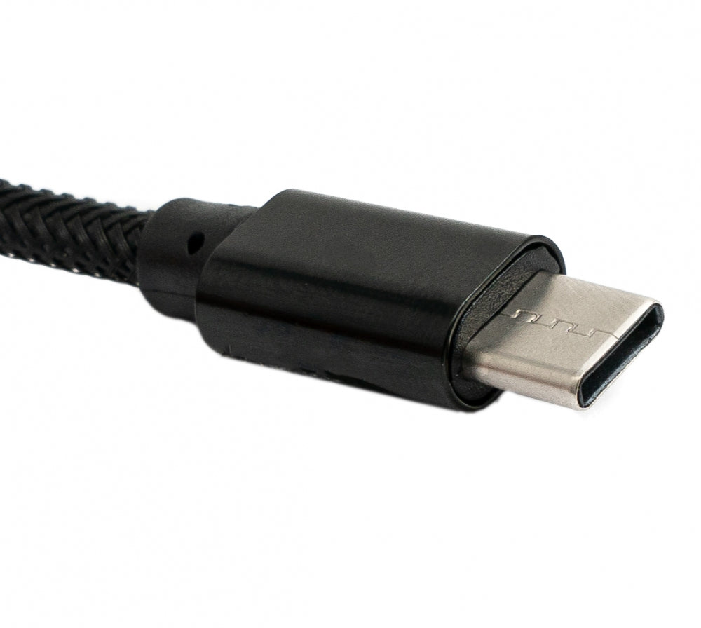 USB 3.1 Kabel 1 m Typ C Stecker zu 3.0 Typ A Stecker geflochten Schwarz | System-S