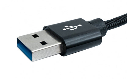 SYSTEM-S USB 3.1 Kabel 3 m Typ C Stecker zu 3.0 Typ A Stecker  Kabel geflochten Schwarz - DREIKS
