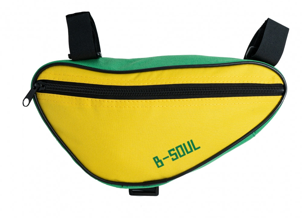 SYSTEM-S Fahrrad Tasche spritzwasserfest Dreiecktasche Rahmentasche Triangeltasche Grün - DREIKS