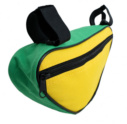 SYSTEM-S Fahrrad Tasche spritzwasserfest Dreiecktasche Rahmentasche Triangeltasche Grün - DREIKS