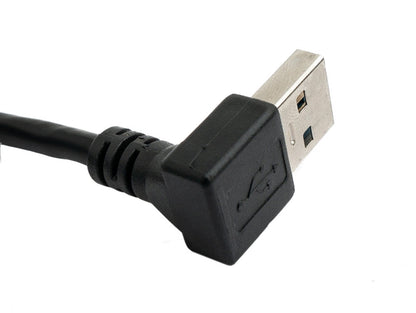 SYSTEM-S USB 3.0 cable 30 cm Type A female to male screw angle black