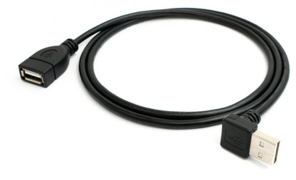 SYSTEM-S USB 2.0 cable 100 cm Type A male to female angled in black 