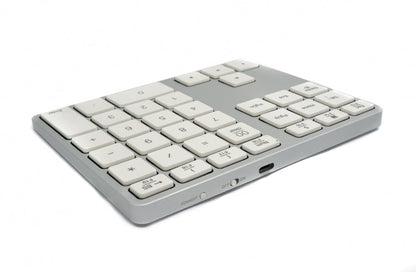 SYSTEM-S Numpad Bluetooth 3 2.4 GHz numeric keypad keyboard with battery USB in white