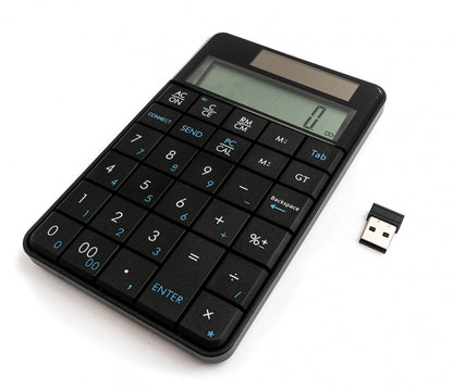 Numpad Taschenrechner 2 in 1 Solar Tastatur Ziffernblock mit USB in Schwarz | System-S
