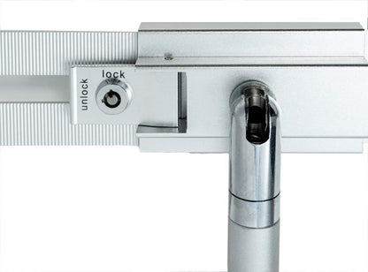 SYSTEM-S table mount with lock fastening metal in grey for tablets from 9" to 13"