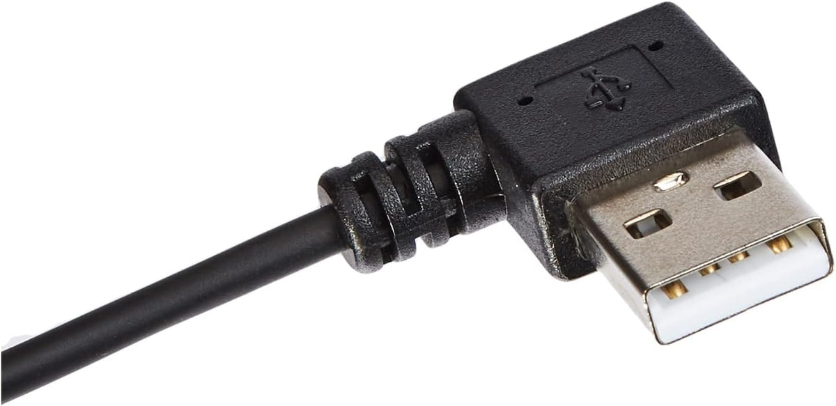 USB A Stecker 90° Grad Links Gewinkelt zu USB Typ B Stecker 90° Rechts Gewinkelt Spiralkabel Kabel 35-80 cm | System-S