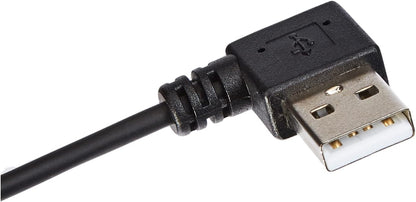 USB A Stecker 90° Grad Links Gewinkelt zu USB Typ B Stecker 90° Rechts Gewinkelt Spiralkabel Kabel 35-80 cm | System-S