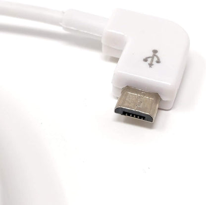SYSTEM-S Micro USB cable right angled plug to USB 2.0 Type A (male) approx. 5m in white 