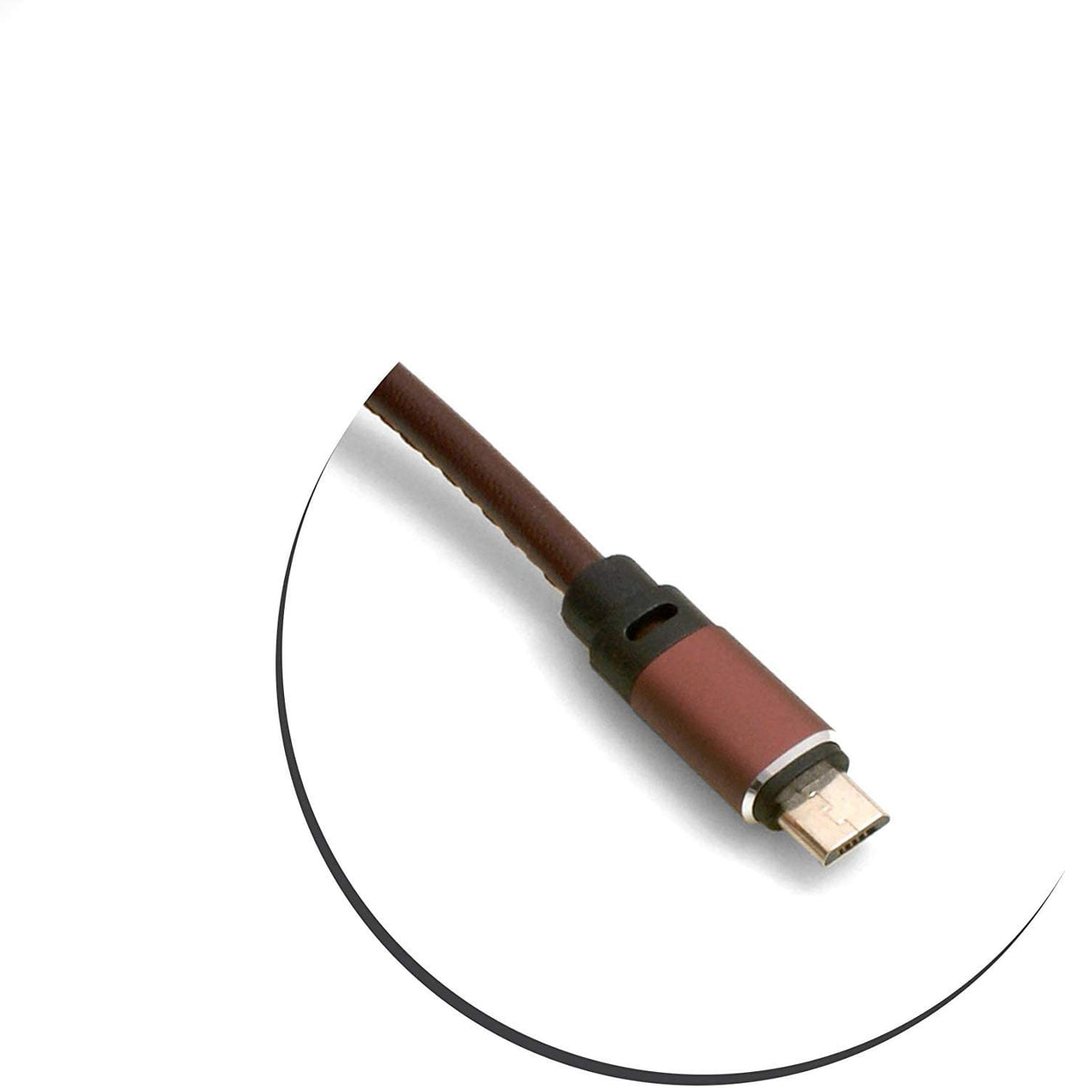 Micro USB zu USB A 3.0 Kabel 100 cm Lederoptik in Braun | System-S