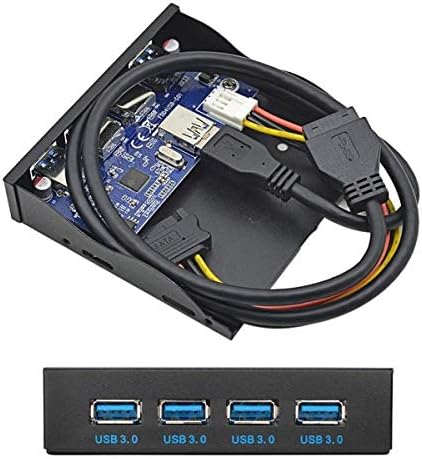System-S USB HUB Typ A 3.0 4 Anschlüsse Panel Mount zum Motherboard 20poliges Anschlusskabel für 3,5"-Diskettenschacht - DREIKS