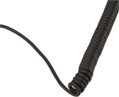 USB A Stecker 90° Grad Links Gewinkelt zu USB Typ B Stecker 90° Rechts Gewinkelt Spiralkabel Kabel 35-80 cm | System-S