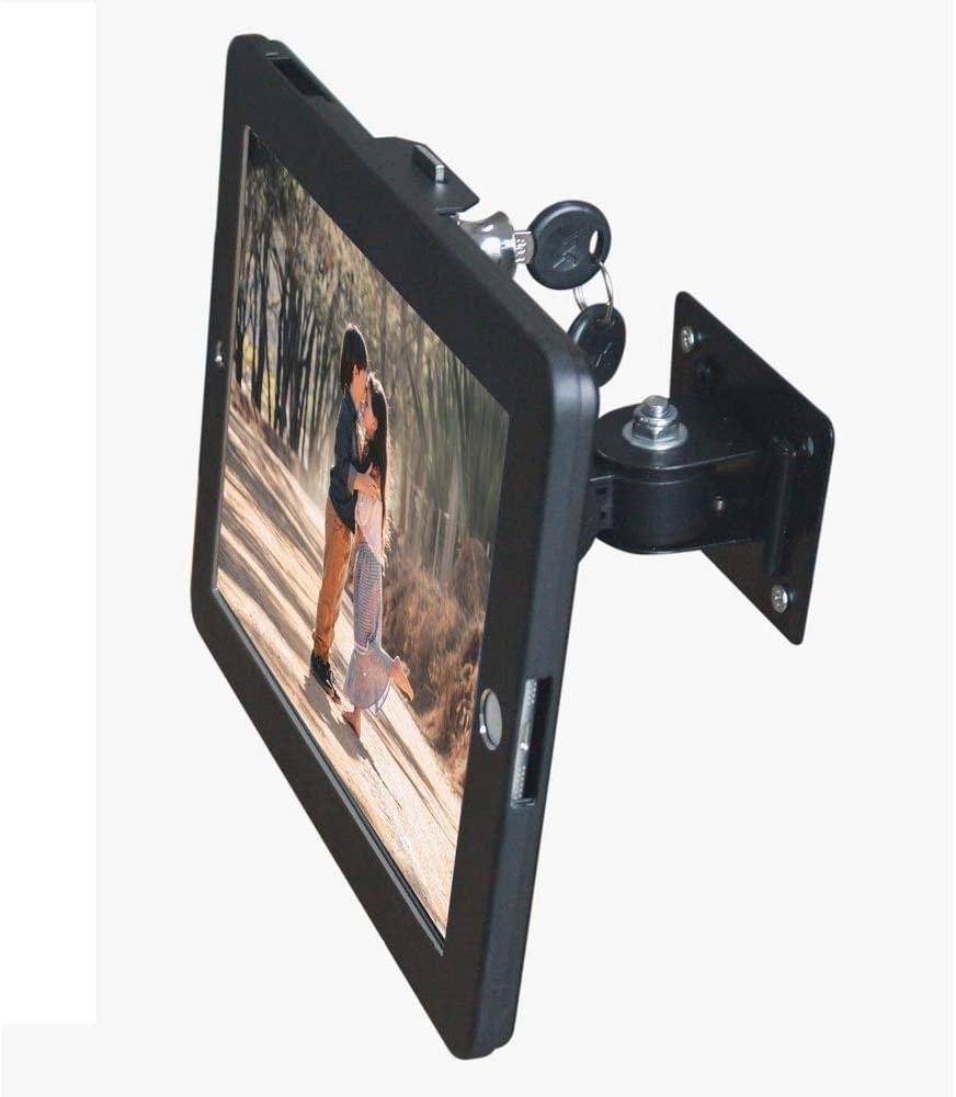 System-S Abschließbare Wandhalterung in Schwarz für iPad Pro 10.5" (2017) iPad Air 3 (2019) A2152 A2123 A2153 A2154 A1701 A1709 - DREIKS
