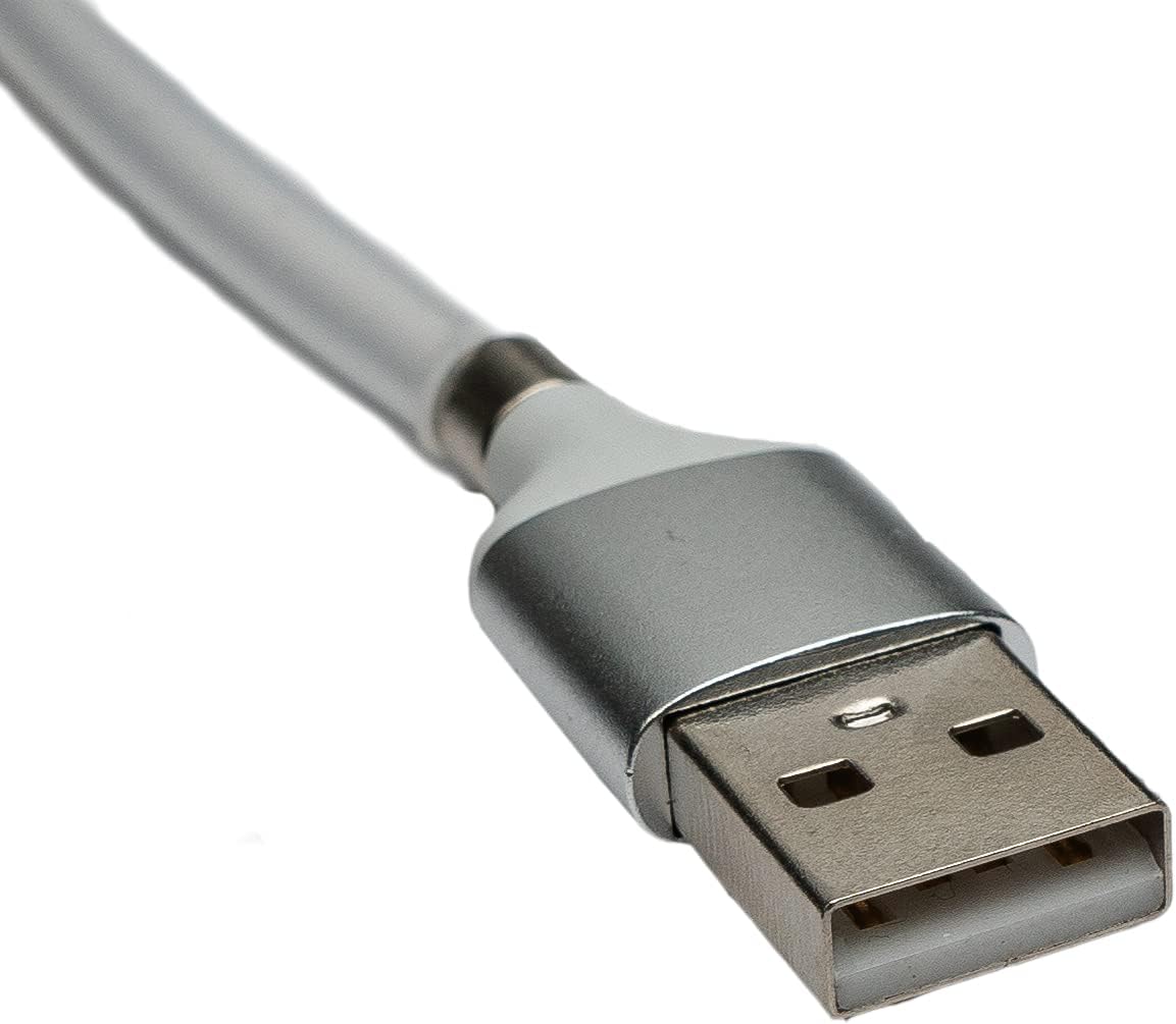 SYSTEM-S USB 3.1 selbstaufrollendes Kabel 1 m Typ C Stecker zu 2.0 Typ A Stecker in Weiß - DREIKS