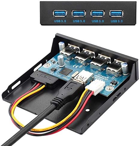 System-S USB HUB Typ A 3.0 4 Anschlüsse Panel Mount zum Motherboard 20poliges Anschlusskabel für 3,5"-Diskettenschacht - DREIKS