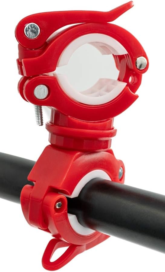 SYSTEM-S Fahrrad Halterung Befestigung in Schwarz Rot für Lampe Fahrradpumpe - DREIKS