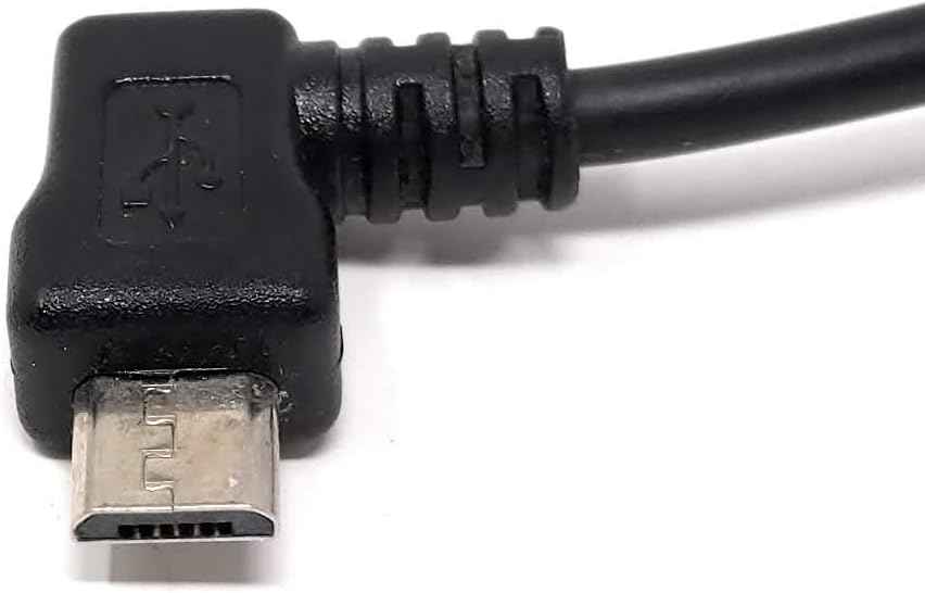 System-S Micro USB 2.0 Kabbel gewinkelt 90 grad Winkelstecker (links/male) Datenkabel und Ladekabel 100 cm - DREIKS
