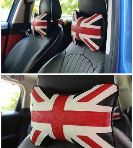 SYSTEM-S KFZ Auto Head Pillow Neck Pillow Cushion Headrest United Kingdom Style Artificial Leather 