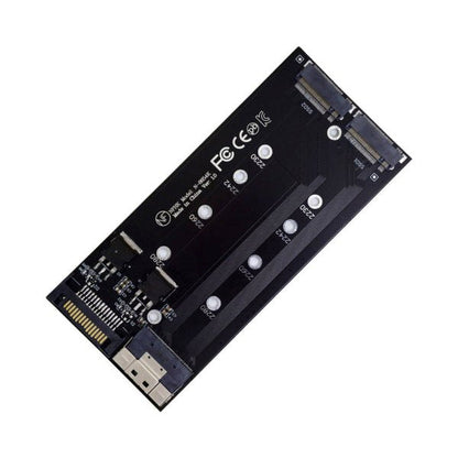 NVME M.2 Adapter 2x AHCI zu PCIE Express 3 4.0 Slimline SFF-8654 8X Raid Card | System-S