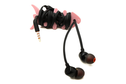 5er Set Kabelmanager Wrap Kabelaufroller Fischform Silikon Aufwickler Kabelschutz in Pink | System-S