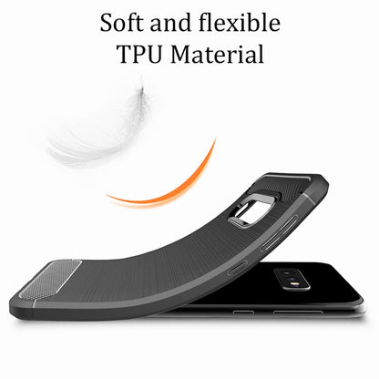 NALIA Silikonhülle für Samsung Galaxy S10e – Rutschfest & Matt – VORTEX (Gebürstete Optik & Carbon Design) – Marke aus Berlin