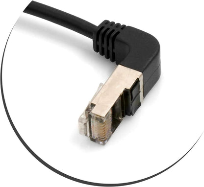 SYSTEM-S Ethernet Netzwerkabel RJ45 auf RJ45 Aufwärtswinkel 8P8C FTP STP UTP Cat 5e 45cm - DREIKS