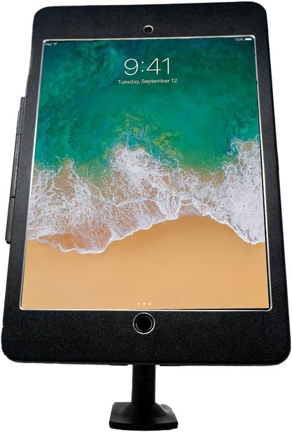 SYSTEM-S Stangen Halterung mit Schloss Befestigung aus Metall Schwarz für iPad Pro 10,5" - DREIKS