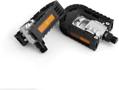SYSTEM-S folding pedals universal bicycle pedal, black, thread 14.3 mm 9/16 inch 