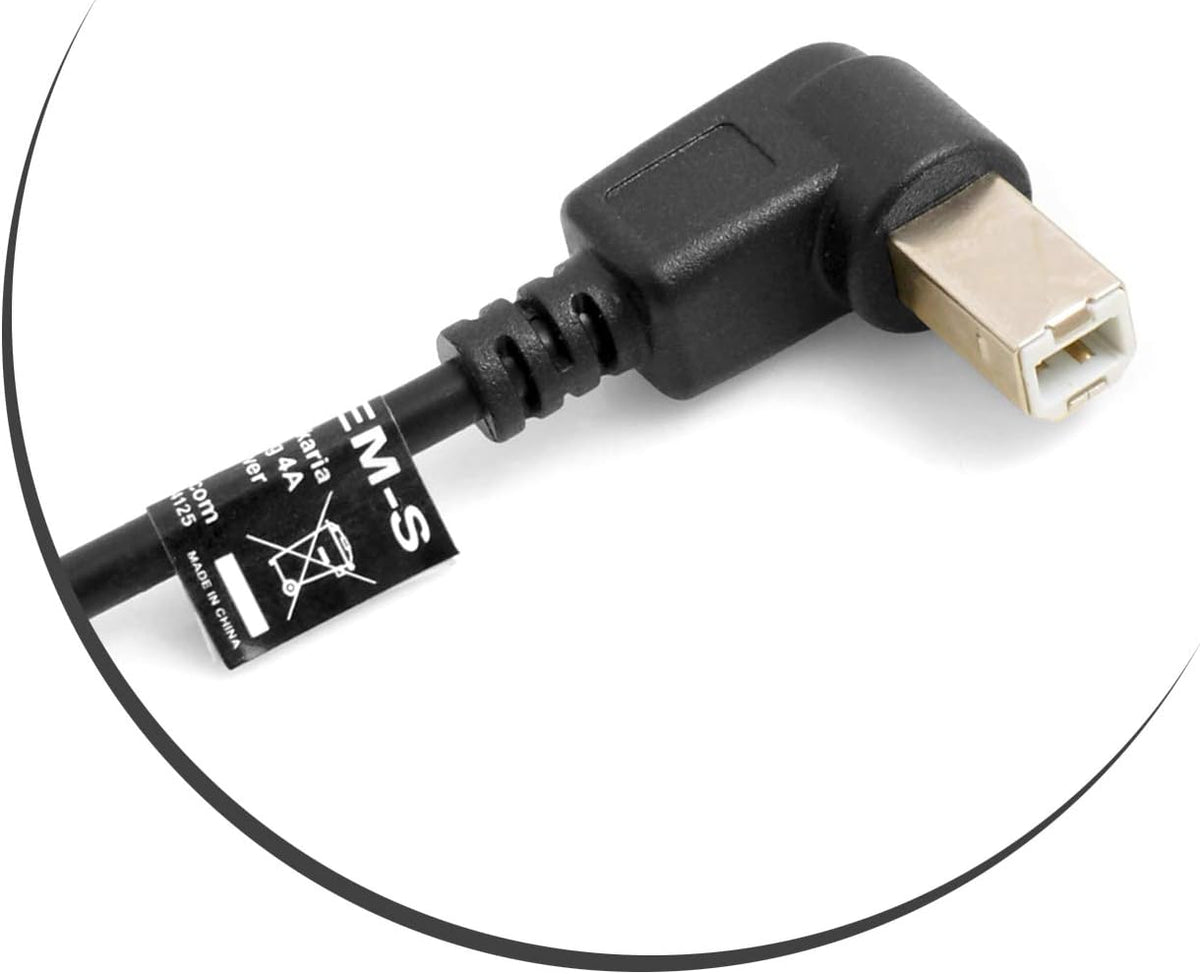 SYSTEM-S USB A (male)90° Grad rechts gewinkelt zu USB Typ B (male) 90° rechts gewinkelt Kabel 50 cm - DREIKS