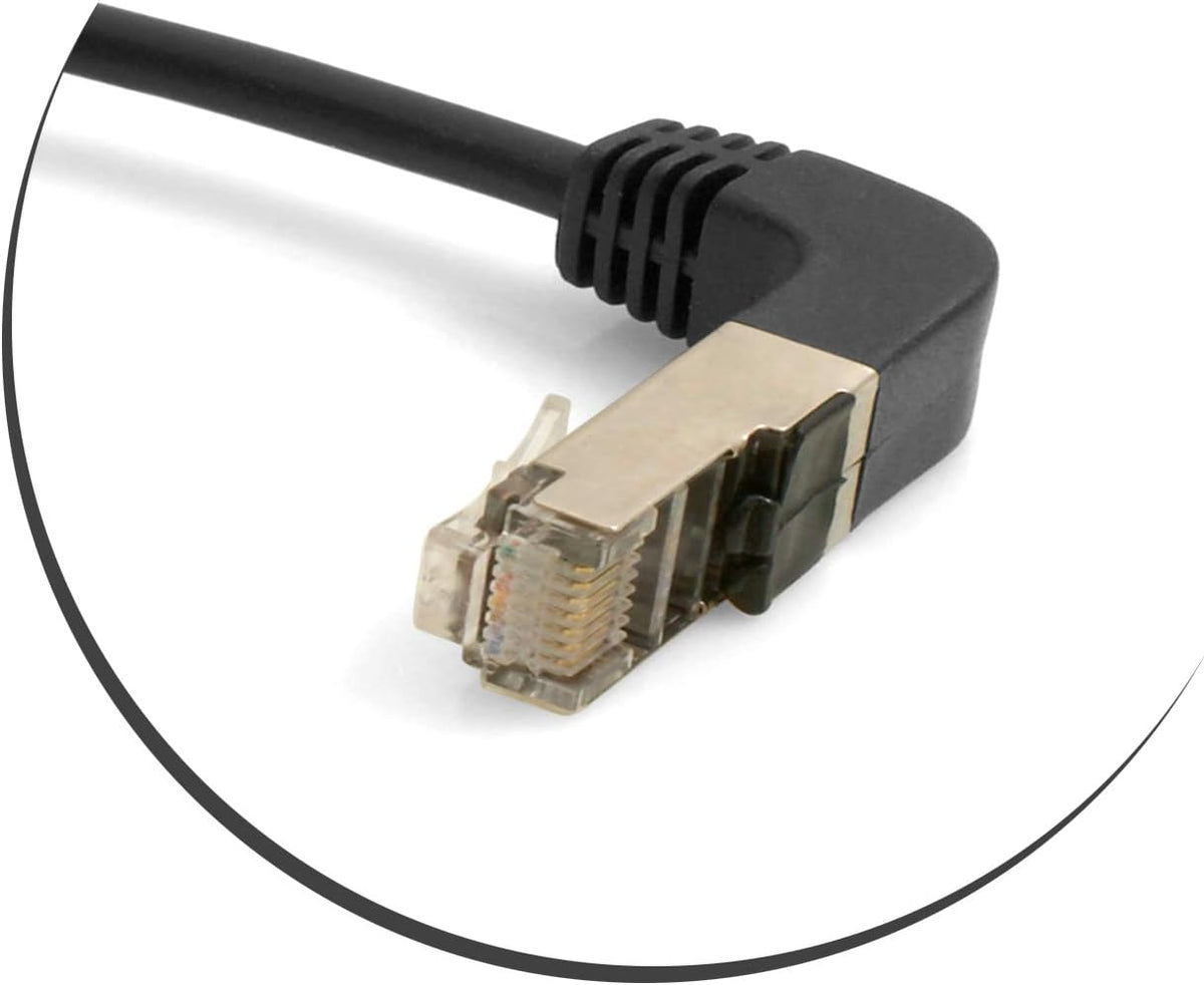 System-S Ethernet Netzwerkabel RJ45 Abwärtswinkel auf RJ45 Buchse Panel Mount 8p8c FTP STP Utp Cat 5e 29cm - DREIKS