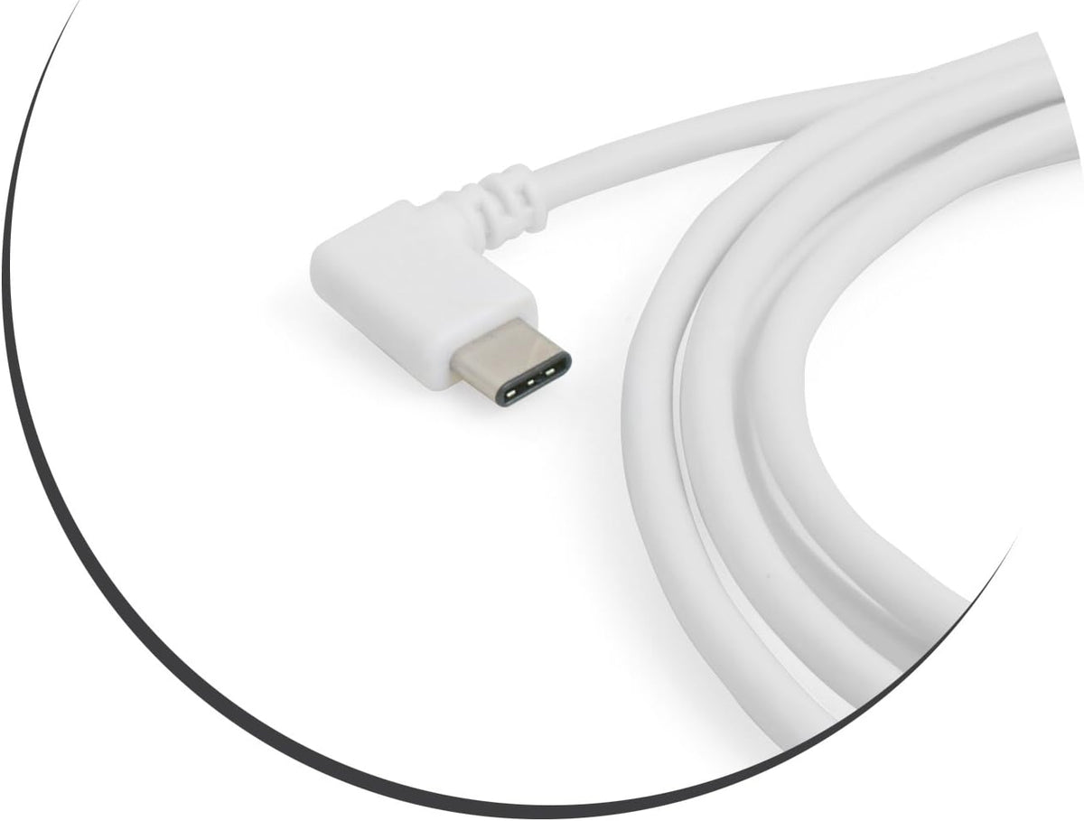 USB 3.1 Typ C 90° rechts gewinkelt zu USB 2.0 A Kabel 100 cm in Weiß - DREIKS