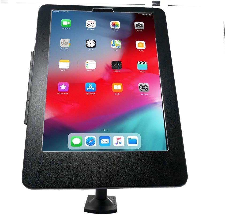 SYSTEM-S Stangen Halterung mit Schloss Befestigung aus Metall in Schwarz für iPad Pro 11" - DREIKS