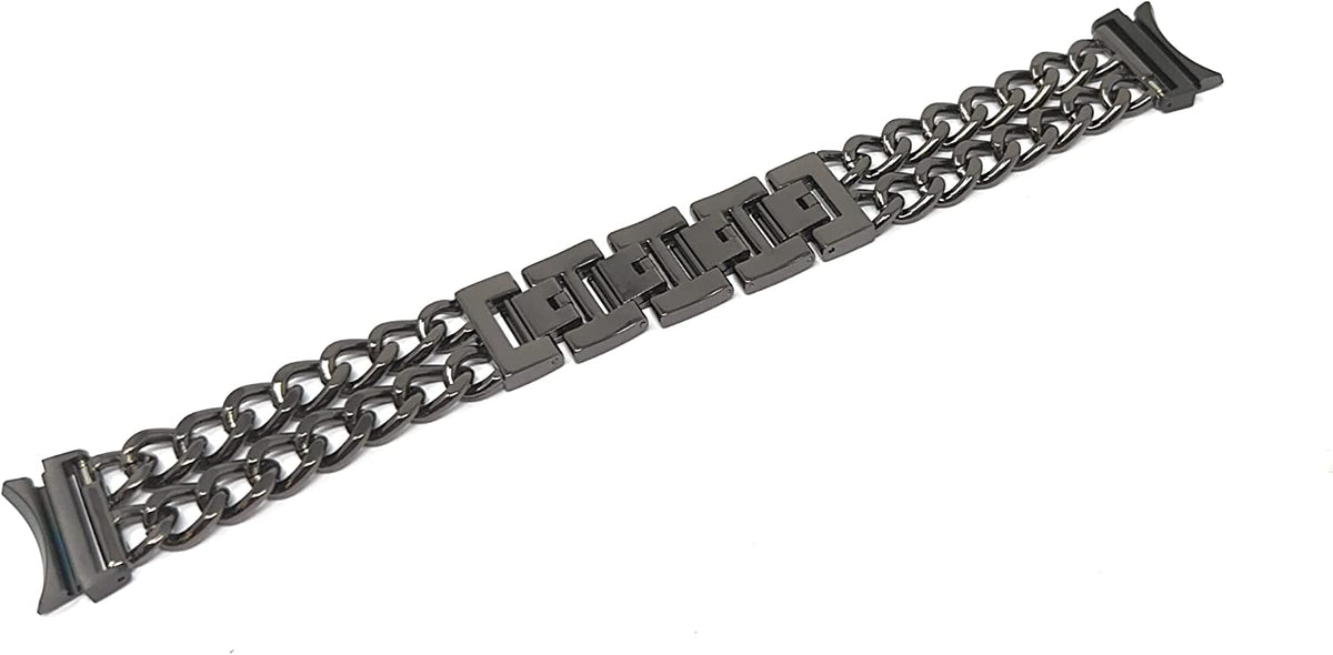 Armband 20 mm aus Metall für Samsung Galaxy Watch 4 Smartwatch in Schwarz | System-S