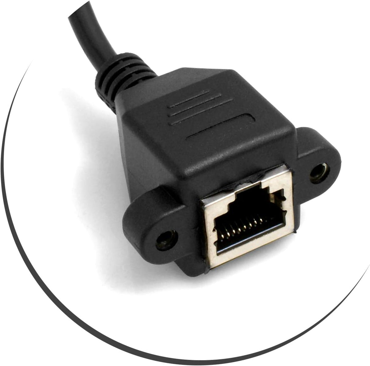SYSTEM-S Ethernet Netzwerkabel RJ45 Aufwärtswinkel auf RJ45 Buchse Panel Mount  8P8C FTP STP UTP Cat 5e 29cm - DREIKS