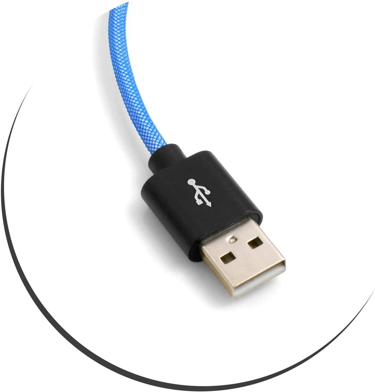 System-S Micro USB Cable to USB A 2.0 (Male) 25 cm Braided Nylon Jacket Blue 