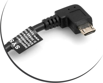 SYSTEM-S Micro USB 90° links Winkel zu Micro USB Buchse 27 cm Kabel - DREIKS