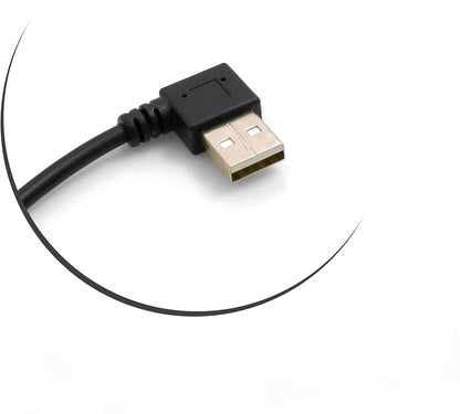 SYSTEM-S Mini USB 90° cable left angled angled plug to USB Type A (Male) 90° right angled cable data cable charging cable 20cm 