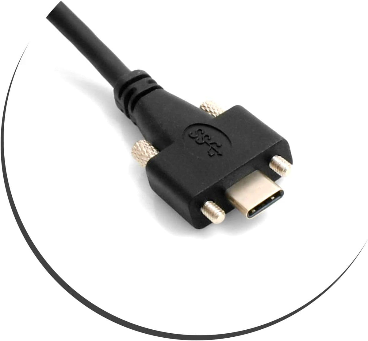 System-S USB Typ C (Male) auf USB Typ C  (Male) Datenkabel Ladekabel mit Feststellschraube - DREIKS