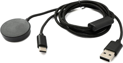 System-S USB 2 in 1 Y charging station 120 cm 3.1 Type C plug to 2.0 Type A plug for Samsung Galaxy Watch 5 smartwatch cable 