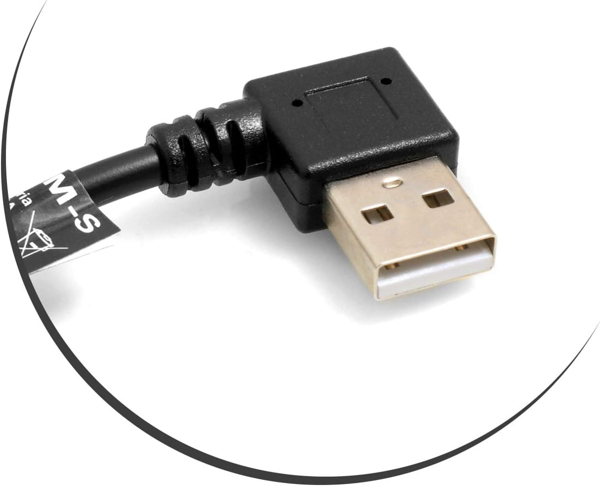 SYSTEM-S USB 2.0 Typ A rechts gewinkelt auf USB 2.0 Typ A links gewinkelt Ladekabel Datenkabel Verlängerungskabel 15 cm - DREIKS