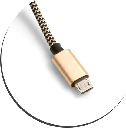 Micro USB (Male) zu USB A 2.0 (Male) Kabel 100 cm geflochtene Nylon Ummantelung schwarz/weiß | System-S