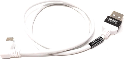 System-S USB A Stecker zu USB 2.0 Micro B Stecker 50 cm Kabel 90° Links Gewinkelt - DREIKS