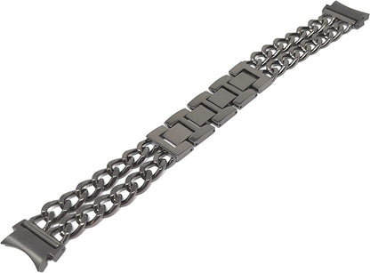 Armband 20 mm aus Metall für Samsung Galaxy Watch 4 Smartwatch in Schwarz | System-S
